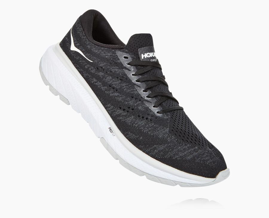 Hoka One One Womens Walking Shoes - Cavu 3 - Black/White - HMGE95438